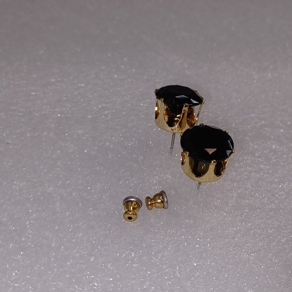 SWAROVSKI ELEMENTS (Reddish Black rn-gl 10mm) Stud Earrings Black Velvet Pouch - Picture 4 of 9